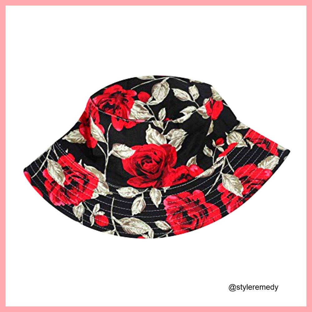Cotton Polyester Bucket Hat with Patterned Print … - image 4